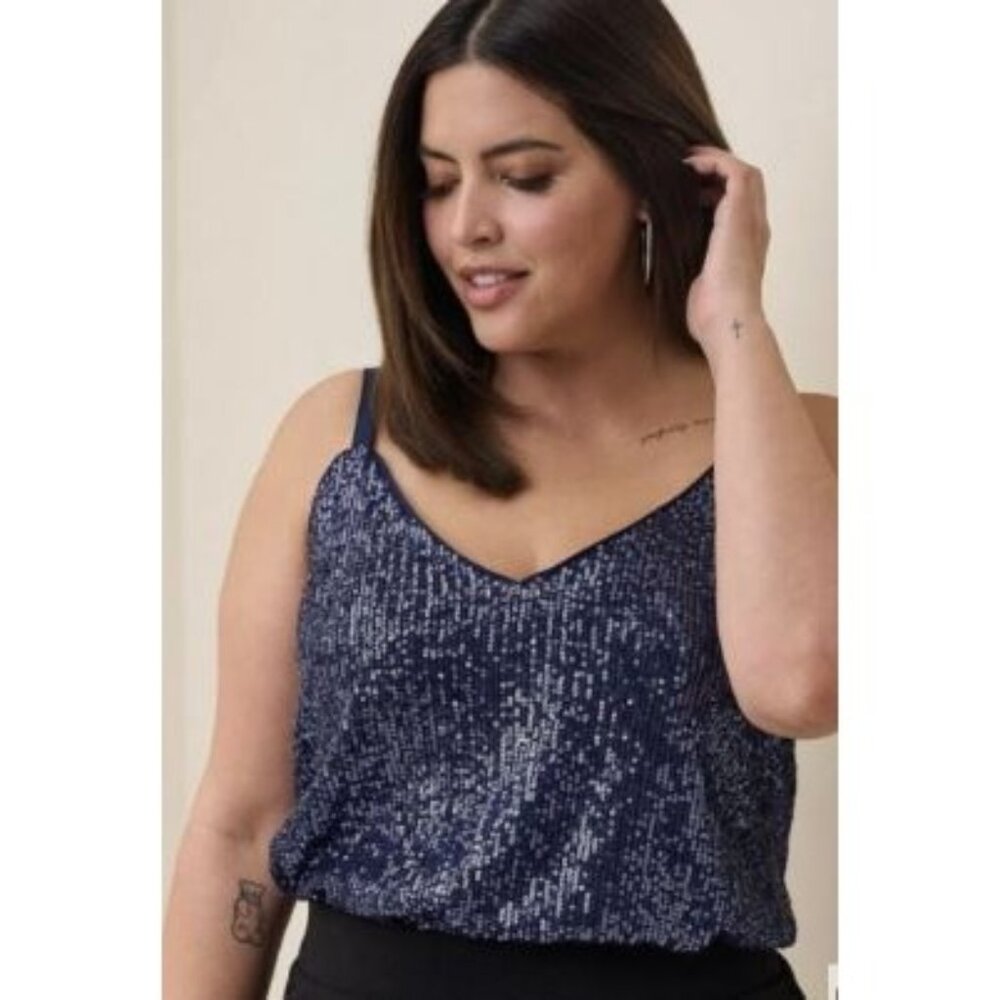 NWT Torrid Sophie Sequin Swing Cami Top Blue Size 2X
